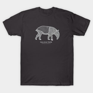 Malayan Tapir with Common and Latin Names - cool animal design T-Shirt